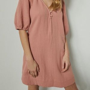 Anthropologie Taylor Puff-Sleeve Tunic Dress